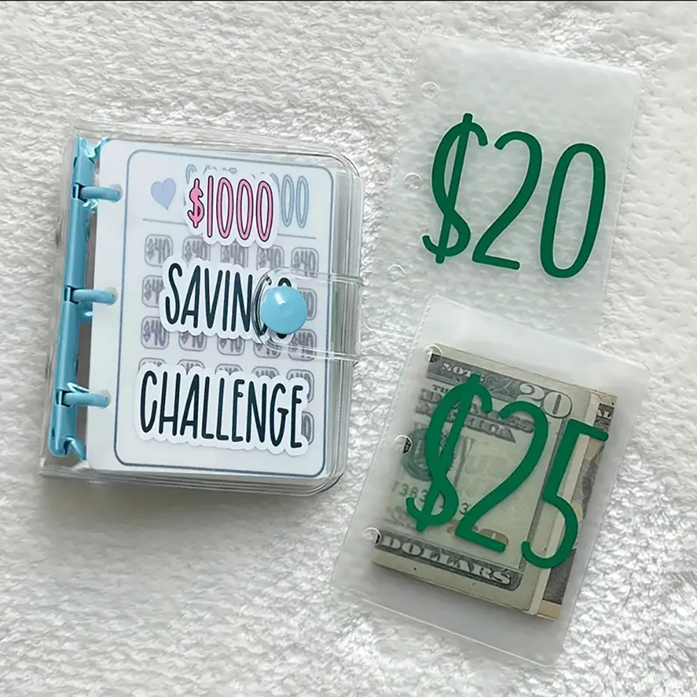 Savings Challenge Binder, Money Saving Binder, Savings Challenges Book With Envelopes, Mini Budget Binder With Cash Accessories