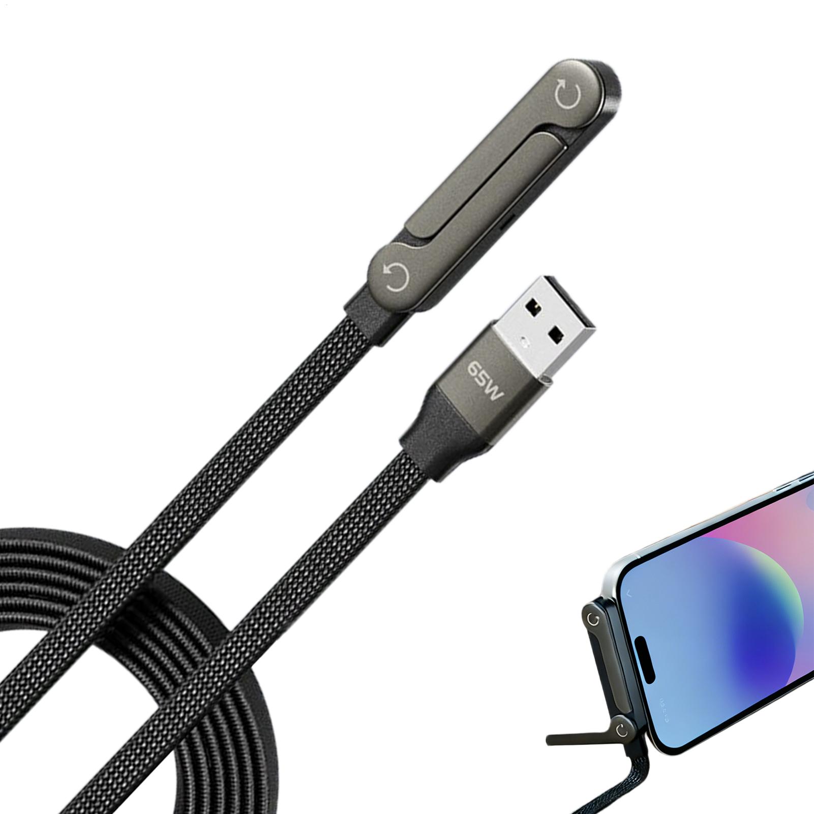 Invisible Holder Charger Cable 2-in-1 Cellphone Accessories Super Fast Charge Cable for Home Office Travel Hotel Adults Tech