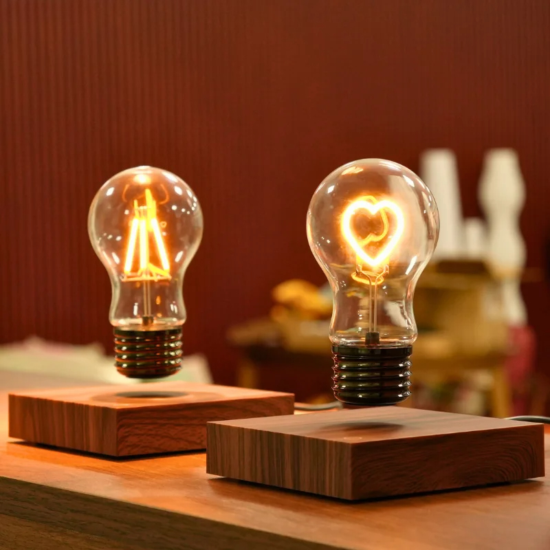 Magnetic Levitating Floating Wireless LED Light Bulb Desk Lamp for Unique Gifts Room Night Light Home Office Decor Tech Toy