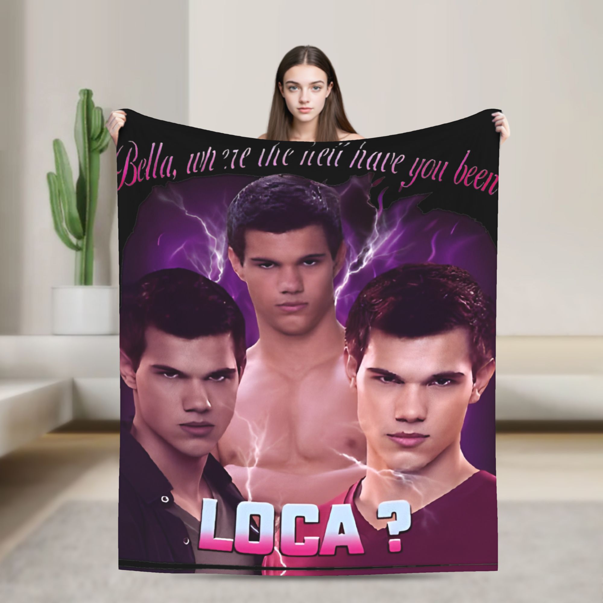 Bella Where The Hell Have You Been Loca  Blankets Jacob Black The Twilight Saga Plush Throw Blanket for Home Restaurant  Winter