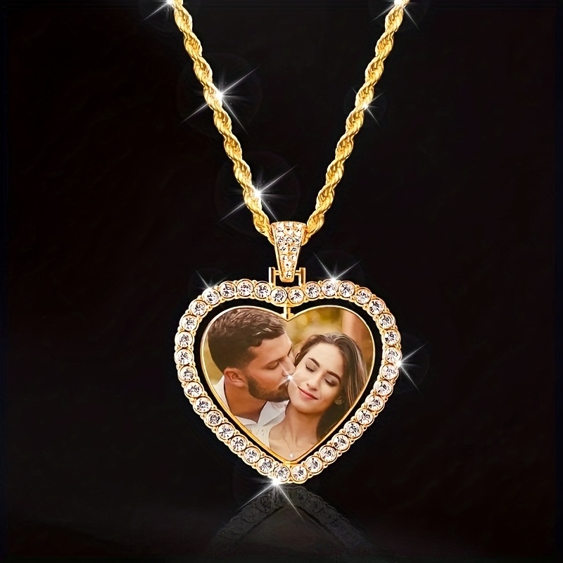 Customized Two Photo Luxury Necklace, Suitable for Both Men and Women To Wear Gift for Parents Husband Boyfriend and Girlfriend