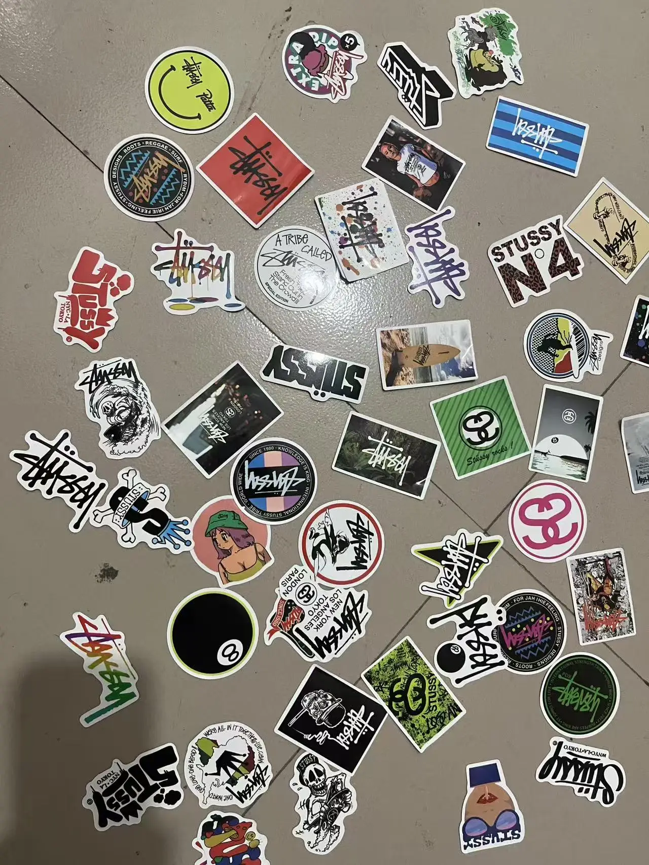 34/50pcs various trendy and cool waterproof skateboard car stickers